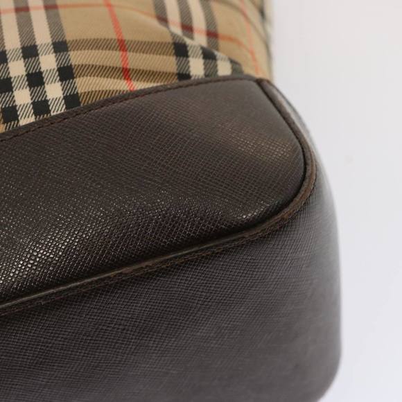 BURBERRY Nova Check Tote Bag Canvas Beige Black Auth ep4012 - Picture 9 of 16